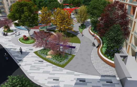 南中路立新路口綠地景觀設(shè)計視頻0411